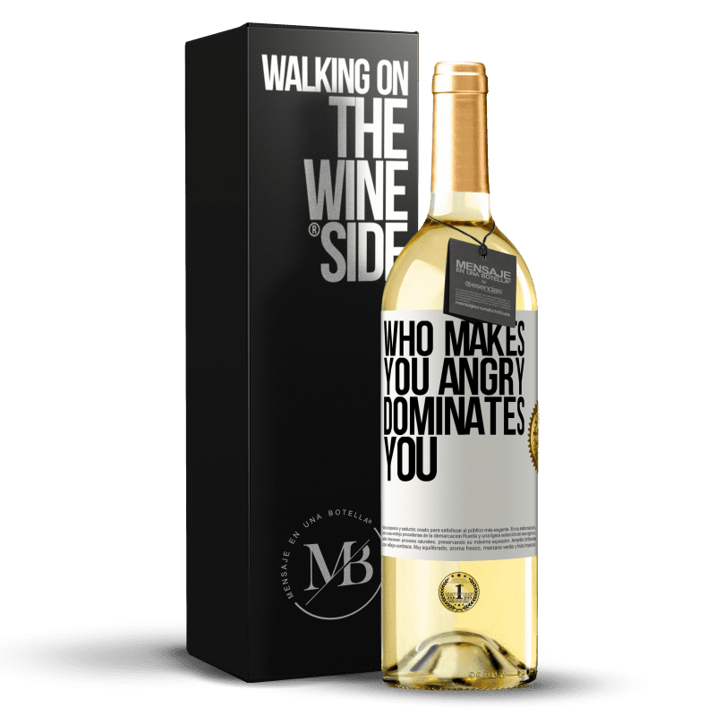 29,95 € Free Shipping | White Wine WHITE Edition Who makes you angry dominates you White Label. Customizable label Young wine Harvest 2023 Verdejo
