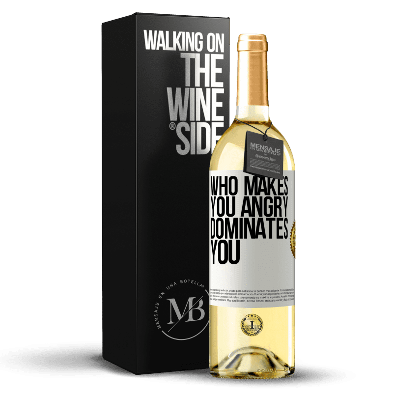 29,95 € Free Shipping | White Wine WHITE Edition Who makes you angry dominates you White Label. Customizable label Young wine Harvest 2025 Verdejo
