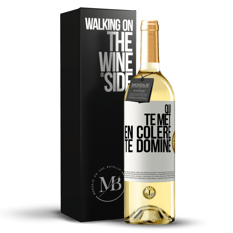 29,95 € Envoi gratuit | Vin blanc Édition WHITE Qui te met en colère te domine Étiquette Blanche. Étiquette personnalisable Vin jeune Récolte 2024 Verdejo