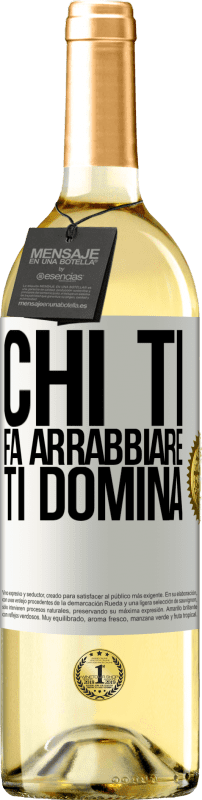 29,95 € | Vino bianco Edizione WHITE Chi ti fa arrabbiare ti domina Etichetta Bianca. Etichetta personalizzabile Vino giovane Raccogliere 2024 Verdejo