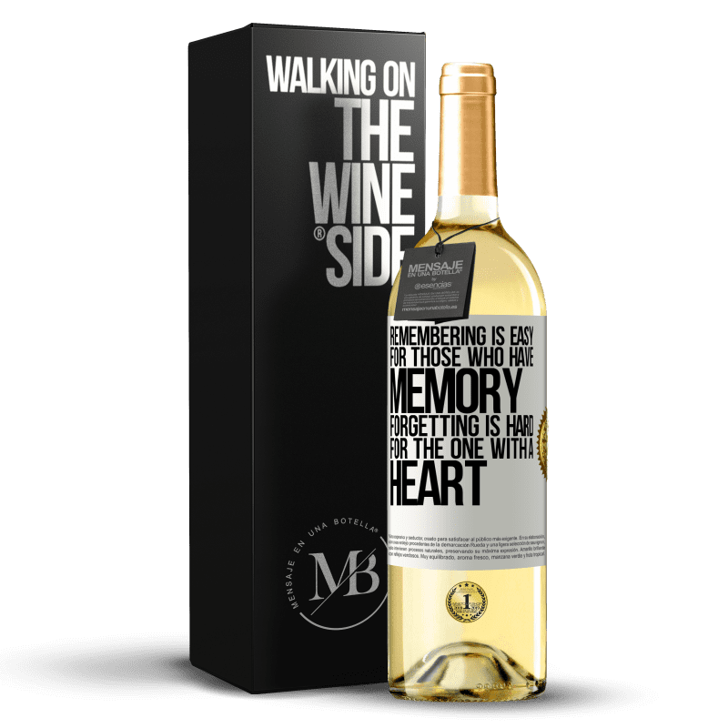 29,95 € 送料無料 | 白ワイン WHITEエディション 記憶力のある人にとって、記憶は簡単です。心のある人にとって忘れることは難しい ホワイトラベル. カスタマイズ可能なラベル 若いワイン 収穫 2023 Verdejo