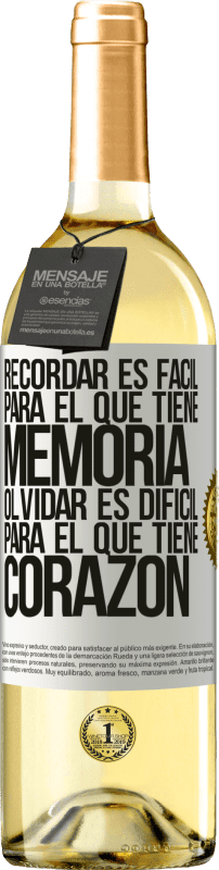 «Recordar es fácil para el que tiene memoria. Olvidar es difícil para el que tiene corazón» Edición WHITE