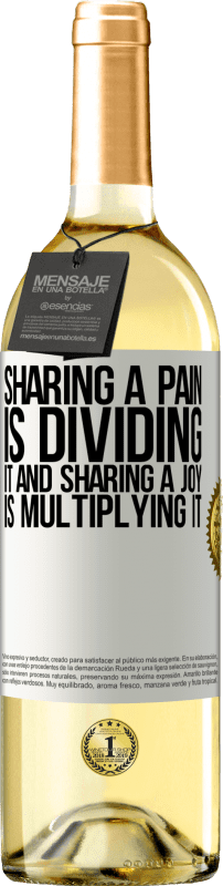 «痛みを共有することはそれを分割し、喜びを共有することはそれを増やすことです» WHITEエディション