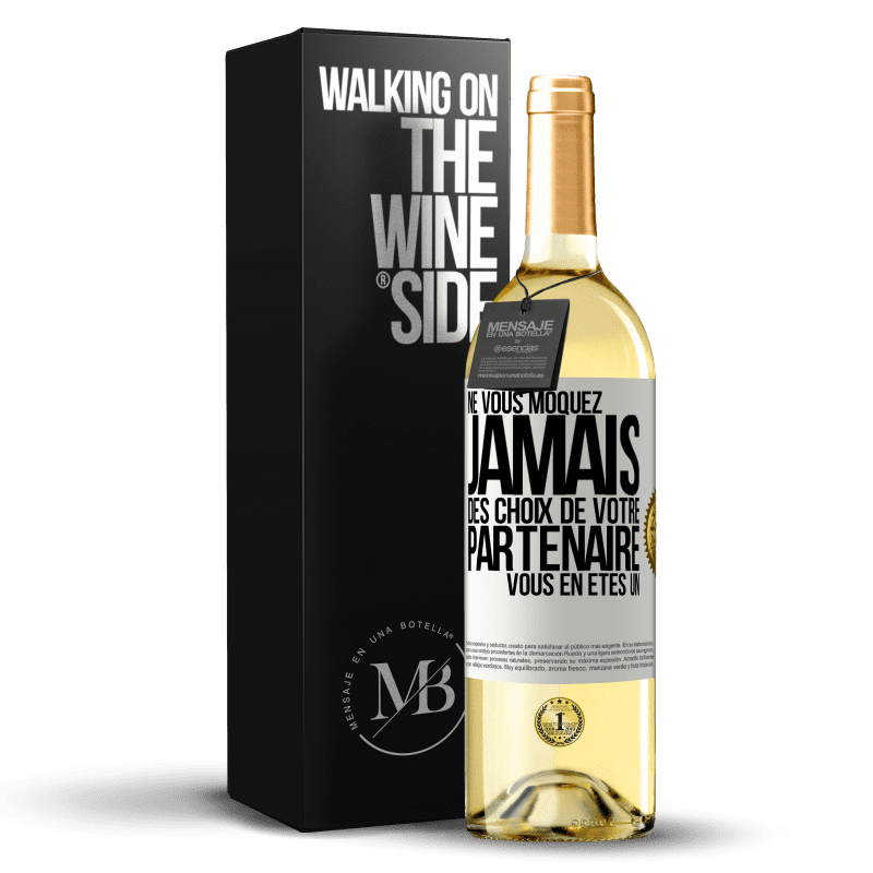 29,95 € Envoi gratuit | Vin blanc Édition WHITE Ne vous moquez jamais des choix de votre partenaire. Vous en êtes un Étiquette Blanche. Étiquette personnalisable Vin jeune Récolte 2024 Verdejo