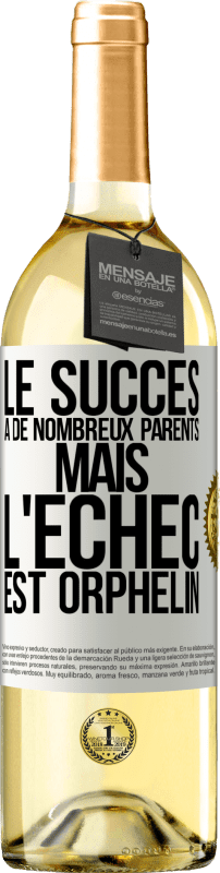 29,95 € | Vin blanc Édition WHITE Le succès a de nombreux parents mais l'échec est orphelin Étiquette Blanche. Étiquette personnalisable Vin jeune Récolte 2024 Verdejo