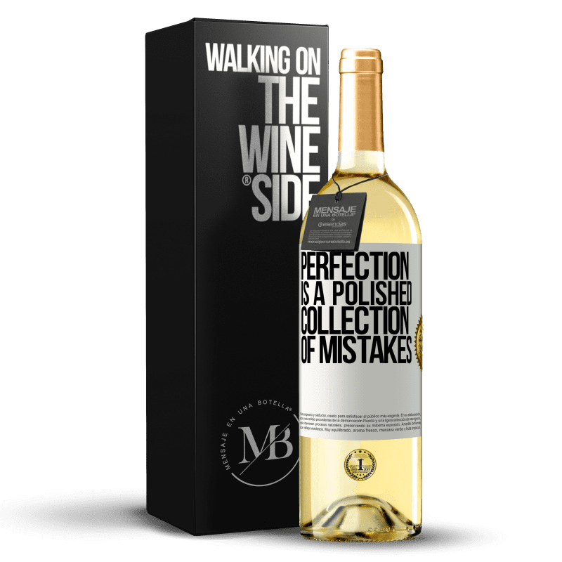 29,95 € Бесплатная доставка | Белое вино Издание WHITE Совершенство - это отполированная коллекция ошибок Белая этикетка. Настраиваемая этикетка Молодое вино Урожай 2023 Verdejo