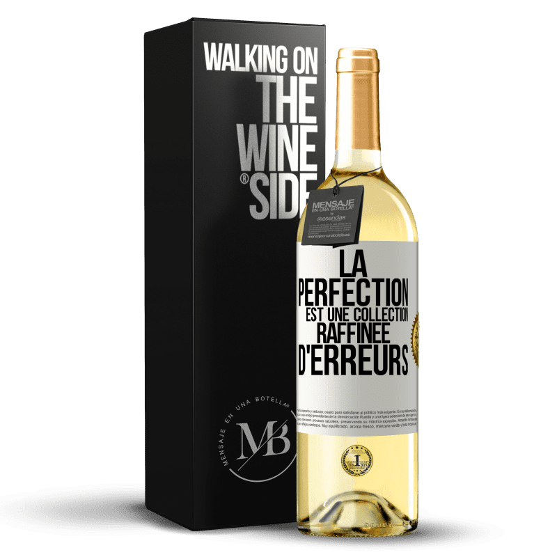 29,95 € Envoi gratuit | Vin blanc Édition WHITE La perfection est une collection raffinée d'erreurs Étiquette Blanche. Étiquette personnalisable Vin jeune Récolte 2024 Verdejo