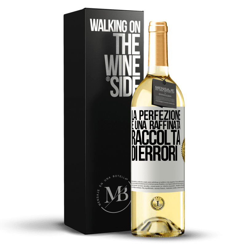 29,95 € Spedizione Gratuita | Vino bianco Edizione WHITE La perfezione è una raffinata raccolta di errori Etichetta Bianca. Etichetta personalizzabile Vino giovane Raccogliere 2024 Verdejo