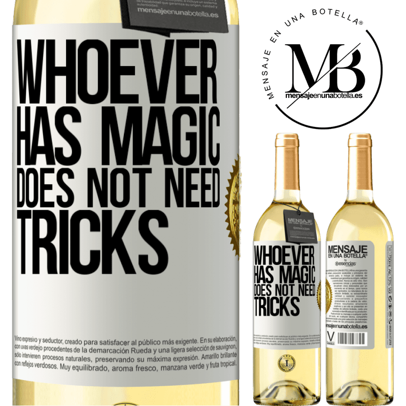 29,95 € Free Shipping | White Wine WHITE Edition Whoever has magic does not need tricks White Label. Customizable label Young wine Harvest 2023 Verdejo