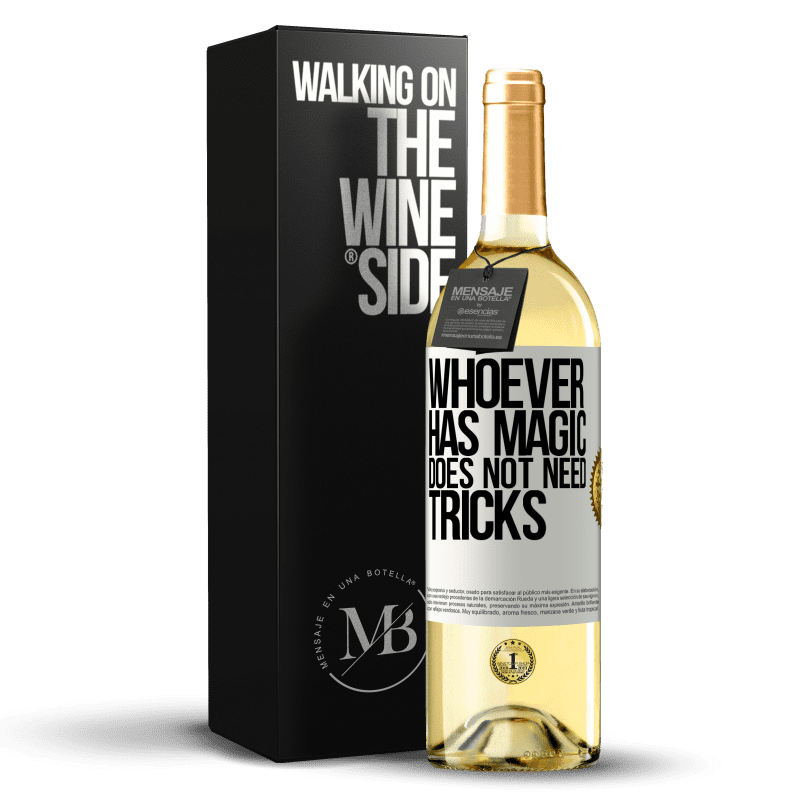 29,95 € Free Shipping | White Wine WHITE Edition Whoever has magic does not need tricks White Label. Customizable label Young wine Harvest 2023 Verdejo
