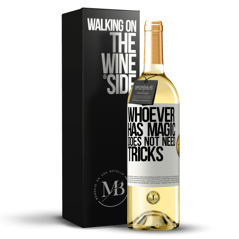 29,95 € Free Shipping | White Wine WHITE Edition Whoever has magic does not need tricks White Label. Customizable label Young wine Harvest 2024 Verdejo