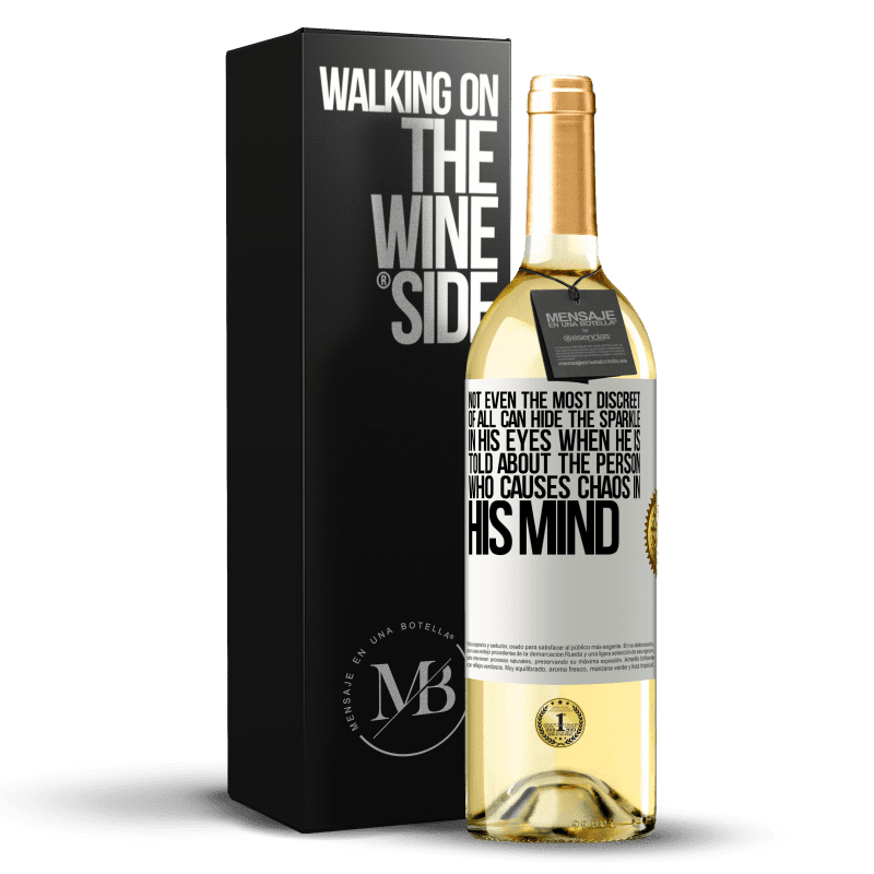 29,95 € Free Shipping | White Wine WHITE Edition Not even the most discreet of all can hide the sparkle in his eyes when he is told about the person who causes chaos in his White Label. Customizable label Young wine Harvest 2023 Verdejo