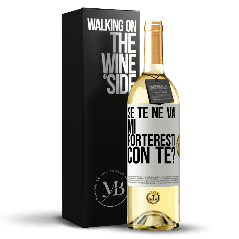 29,95 € Spedizione Gratuita | Vino bianco Edizione WHITE se te ne vai, mi porteresti con te? Etichetta Bianca. Etichetta personalizzabile Vino giovane Raccogliere 2024 Verdejo