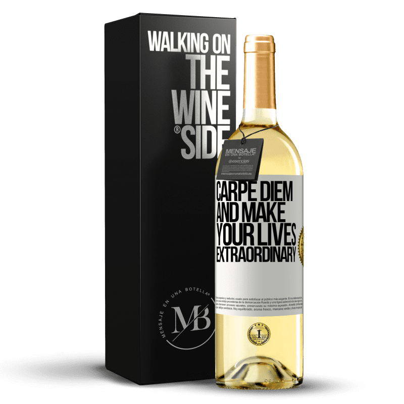 29,95 € Free Shipping | White Wine WHITE Edition Carpe Diem and make your lives extraordinary White Label. Customizable label Young wine Harvest 2023 Verdejo