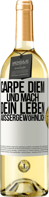 29,95 € | Weißwein WHITE Ausgabe Carpe Diem und mach dein Leben außergewöhnlich Weißes Etikett. Anpassbares Etikett Junger Wein Ernte 2024 Verdejo