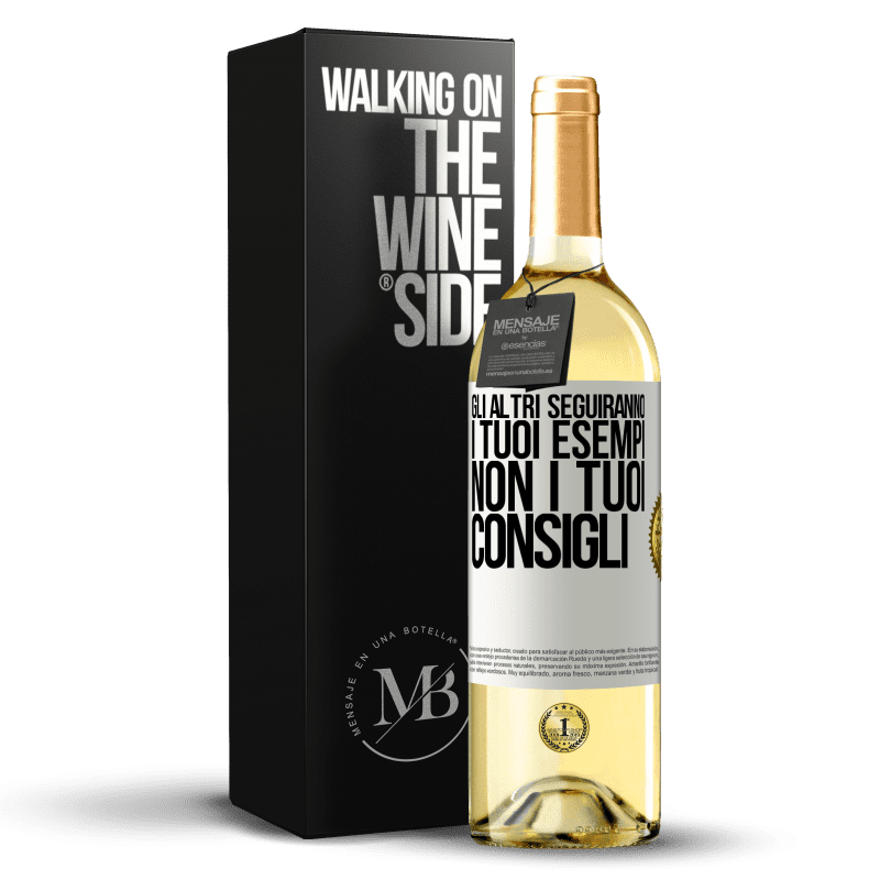 29,95 € Spedizione Gratuita | Vino bianco Edizione WHITE Gli altri seguiranno i tuoi esempi, non i tuoi consigli Etichetta Bianca. Etichetta personalizzabile Vino giovane Raccogliere 2024 Verdejo