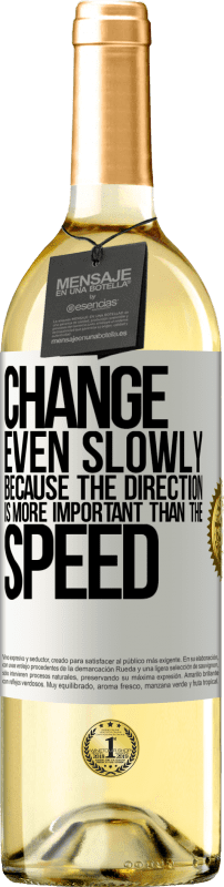 «Change, even slowly, because the direction is more important than the speed» WHITE Edition