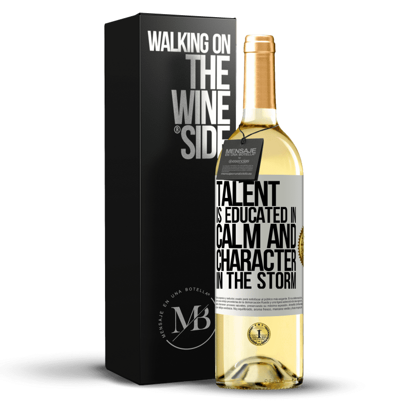 29,95 € Free Shipping | White Wine WHITE Edition Talent is educated in calm and character in the storm White Label. Customizable label Young wine Harvest 2023 Verdejo