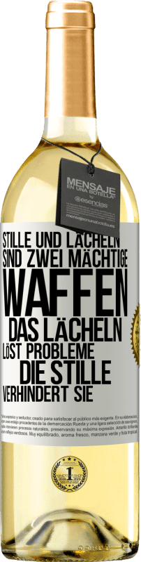 «Stille und Lächeln sind zwei mächtige Waffen. Das Lächeln löst Probleme, die Stille verhindert sie» WHITE Ausgabe