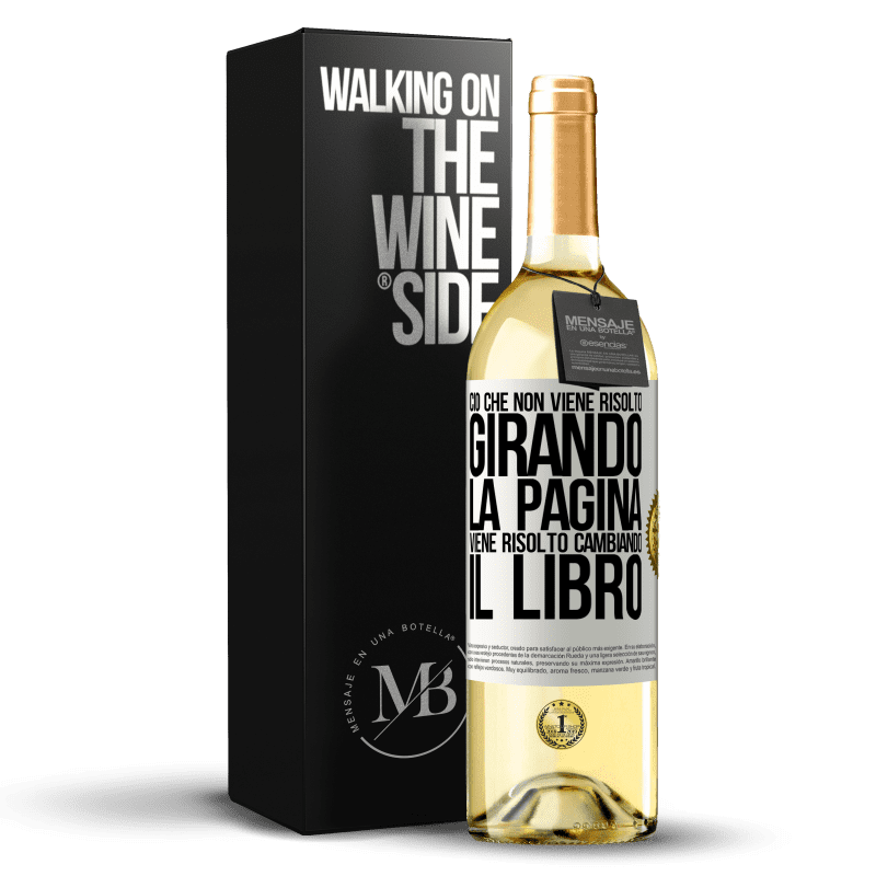 29,95 € Spedizione Gratuita | Vino bianco Edizione WHITE Ciò che non viene risolto girando la pagina, viene risolto cambiando il libro Etichetta Bianca. Etichetta personalizzabile Vino giovane Raccogliere 2025 Verdejo