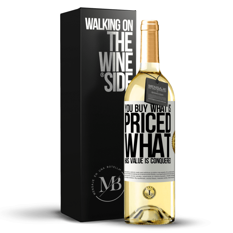29,95 € 免费送货 | 白葡萄酒 WHITE版 您购买价格。有价值的东西被征服 白标. 可自定义的标签 青年酒 收成 2023 Verdejo