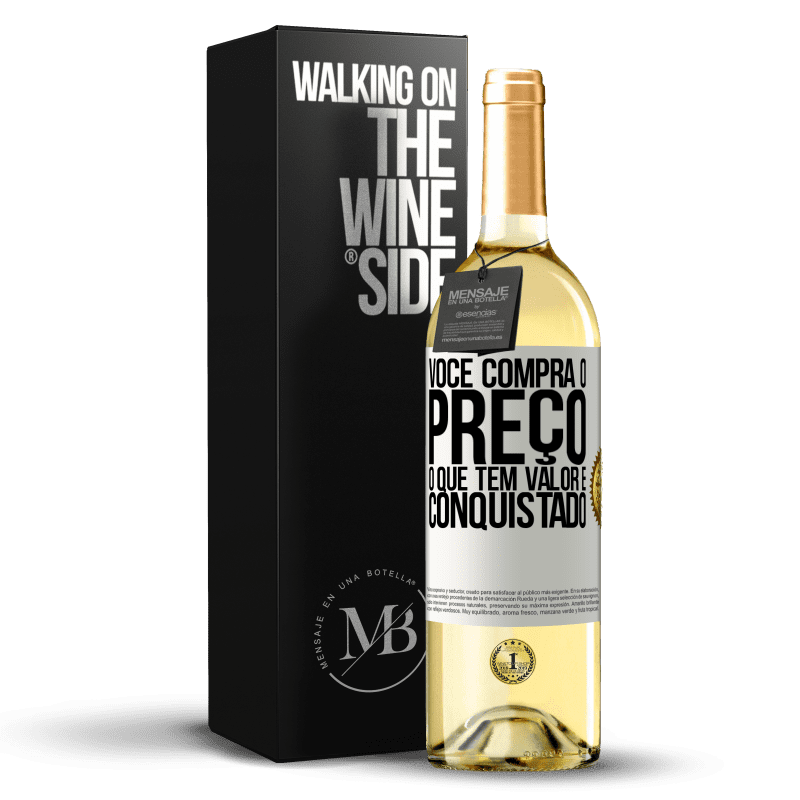 29,95 € Envio grátis | Vinho branco Edição WHITE Você compra o preço. O que tem valor é conquistado Etiqueta Branca. Etiqueta personalizável Vinho jovem Colheita 2025 Verdejo