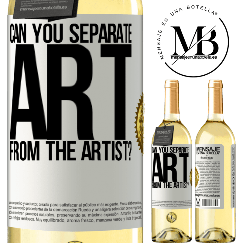 29,95 € Free Shipping | White Wine WHITE Edition can you separate art from the artist? White Label. Customizable label Young wine Harvest 2022 Verdejo