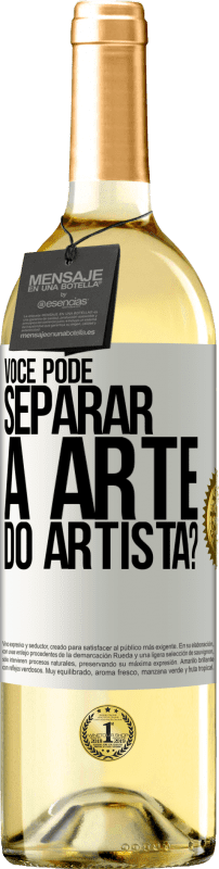 29,95 € | Vinho branco Edição WHITE você pode separar a arte do artista? Etiqueta Branca. Etiqueta personalizável Vinho jovem Colheita 2024 Verdejo