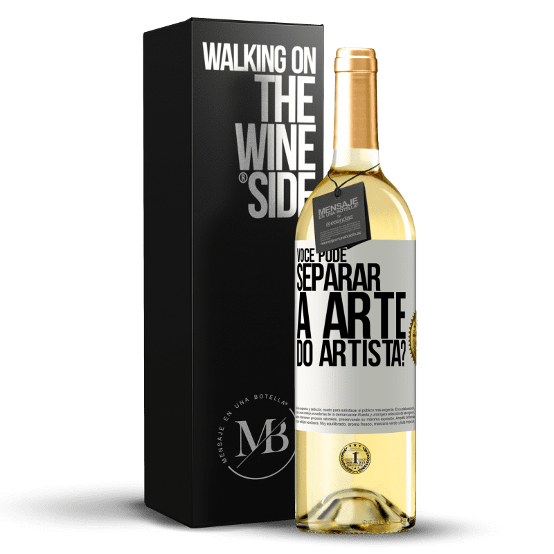 29,95 € Envio grátis | Vinho branco Edição WHITE você pode separar a arte do artista? Etiqueta Branca. Etiqueta personalizável Vinho jovem Colheita 2024 Verdejo