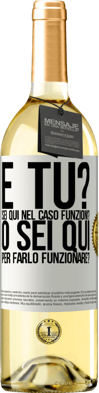 29,95 € | Vino bianco Edizione WHITE e tu? Sei qui nel caso funzioni, o sei qui per farlo funzionare? Etichetta Bianca. Etichetta personalizzabile Vino giovane Raccogliere 2024 Verdejo