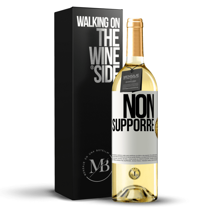 29,95 € Spedizione Gratuita | Vino bianco Edizione WHITE Non supporre Etichetta Bianca. Etichetta personalizzabile Vino giovane Raccogliere 2024 Verdejo