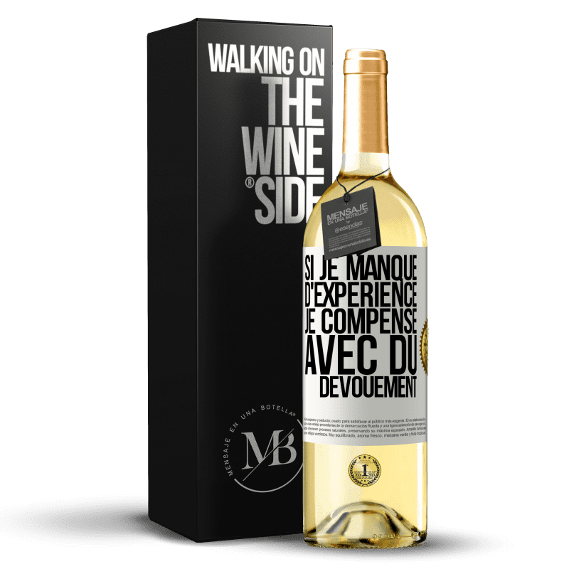 29,95 € Envoi gratuit | Vin blanc Édition WHITE Si je manque d'expérience, je compense avec du dévouement Étiquette Blanche. Étiquette personnalisable Vin jeune Récolte 2024 Verdejo