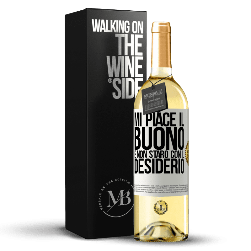 29,95 € Spedizione Gratuita | Vino bianco Edizione WHITE Mi piace il buono e non starò con il desiderio Etichetta Bianca. Etichetta personalizzabile Vino giovane Raccogliere 2024 Verdejo