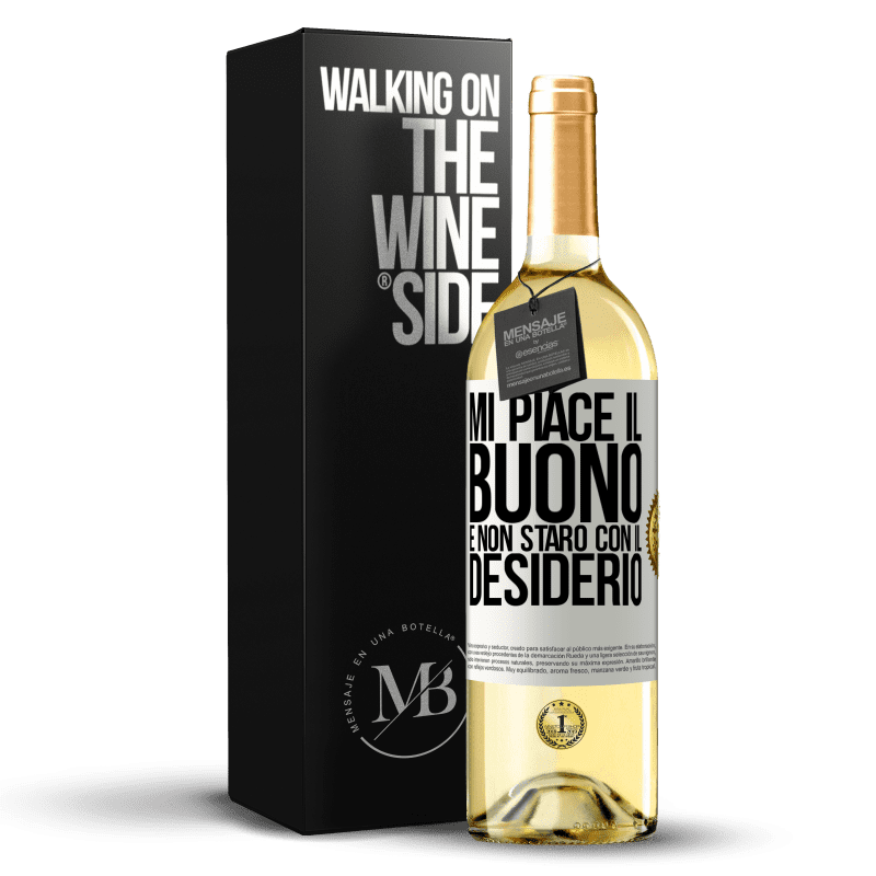 29,95 € Spedizione Gratuita | Vino bianco Edizione WHITE Mi piace il buono e non starò con il desiderio Etichetta Bianca. Etichetta personalizzabile Vino giovane Raccogliere 2025 Verdejo