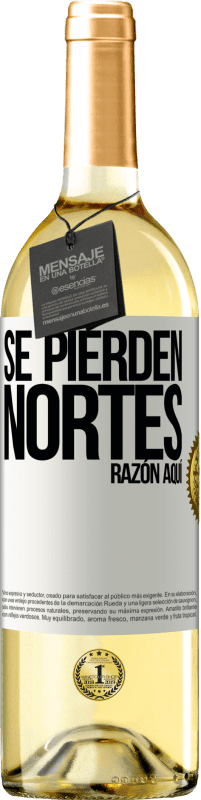 29,95 € Envío gratis | Vino Blanco Edición WHITE Se pierden nortes. Razón aquí Etiqueta Blanca. Etiqueta personalizable Vino joven Cosecha 2025 Verdejo