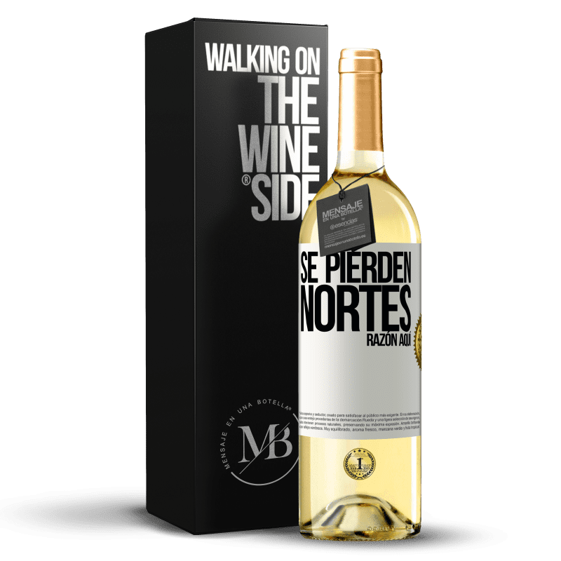 29,95 € Envío gratis | Vino Blanco Edición WHITE Se pierden nortes. Razón aquí Etiqueta Blanca. Etiqueta personalizable Vino joven Cosecha 2025 Verdejo