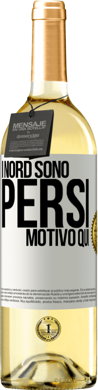 29,95 € | Vino bianco Edizione WHITE I nord sono persi. Motivo qui Etichetta Bianca. Etichetta personalizzabile Vino giovane Raccogliere 2024 Verdejo