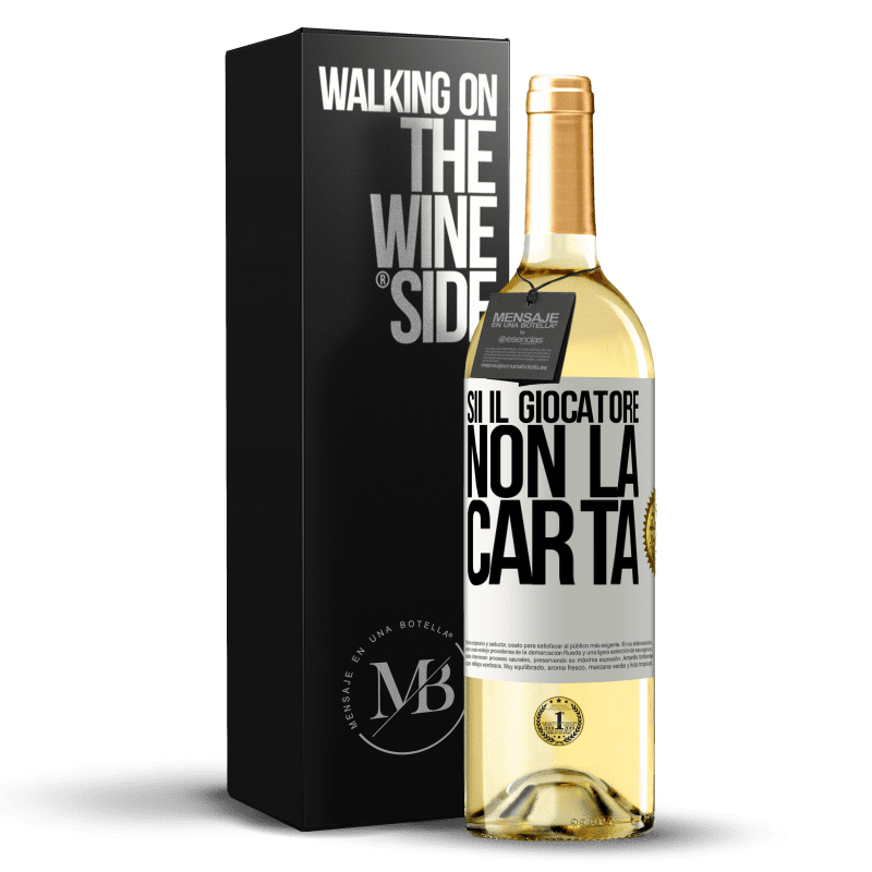 29,95 € Spedizione Gratuita | Vino bianco Edizione WHITE Sii il giocatore, non la carta Etichetta Bianca. Etichetta personalizzabile Vino giovane Raccogliere 2025 Verdejo