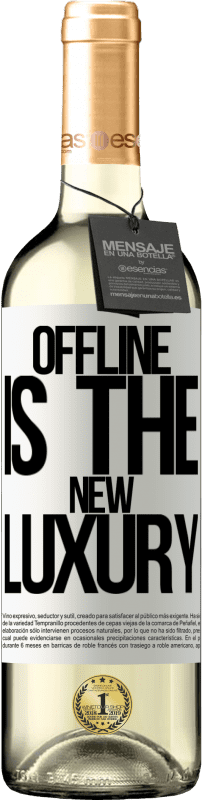 29,95 € Envoi gratuit | Vin blanc Édition WHITE Offline is the new luxury Étiquette Blanche. Étiquette personnalisable Vin jeune Récolte 2025 Verdejo