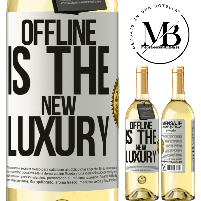 29,95 € Envoi gratuit | Vin blanc Édition WHITE Offline is the new luxury Étiquette Blanche. Étiquette personnalisable Vin jeune Récolte 2022 Verdejo