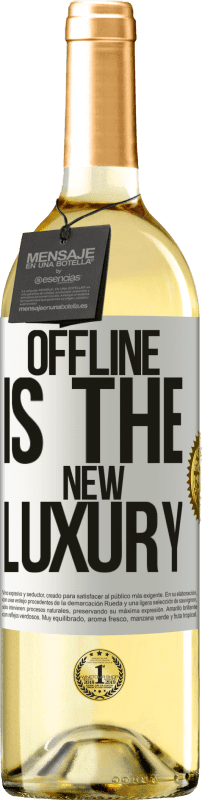 29,95 € Kostenloser Versand | Weißwein WHITE Ausgabe Offline is the new luxury Weißes Etikett. Anpassbares Etikett Junger Wein Ernte 2024 Verdejo