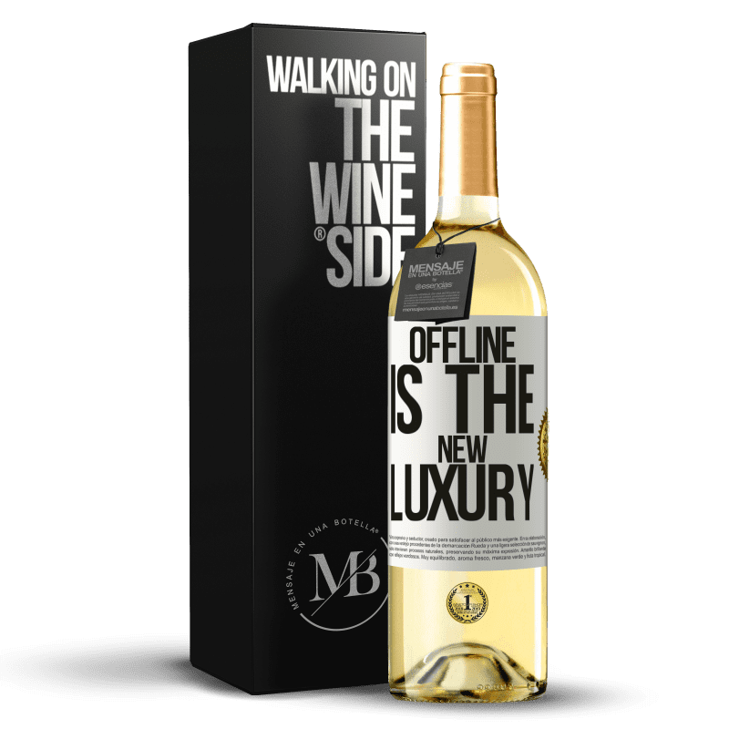 29,95 € Kostenloser Versand | Weißwein WHITE Ausgabe Offline is the new luxury Weißes Etikett. Anpassbares Etikett Junger Wein Ernte 2023 Verdejo