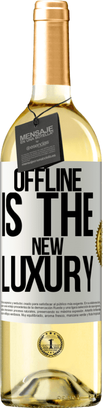 29,95 € Spedizione Gratuita | Vino bianco Edizione WHITE Offline is the new luxury Etichetta Bianca. Etichetta personalizzabile Vino giovane Raccogliere 2024 Verdejo