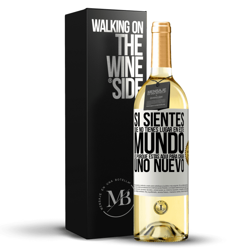 29,95 € Envío gratis | Vino Blanco Edición WHITE Si sientes que no tienes lugar en este mundo, es porque estás aquí para crear uno nuevo Etiqueta Blanca. Etiqueta personalizable Vino joven Cosecha 2024 Verdejo