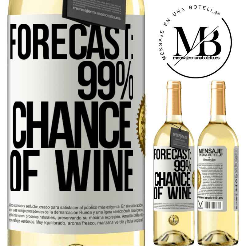 29,95 € Free Shipping | White Wine WHITE Edition Forecast: 99% chance of wine White Label. Customizable label Young wine Harvest 2022 Verdejo