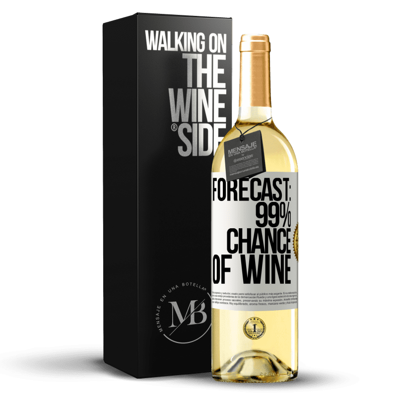 29,95 € Бесплатная доставка | Белое вино Издание WHITE Прогноз: вероятность вина 99% Белая этикетка. Настраиваемая этикетка Молодое вино Урожай 2023 Verdejo