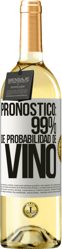 29,95 € | Vino Blanco Edición WHITE Pronóstico: 99% de probabilidad de vino Etiqueta Blanca. Etiqueta personalizable Vino joven Cosecha 2024 Verdejo