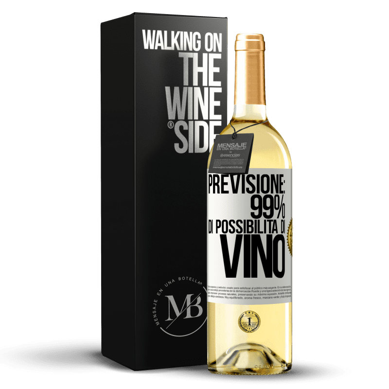 29,95 € Spedizione Gratuita | Vino bianco Edizione WHITE Previsione: 99% di possibilità di vino Etichetta Bianca. Etichetta personalizzabile Vino giovane Raccogliere 2023 Verdejo