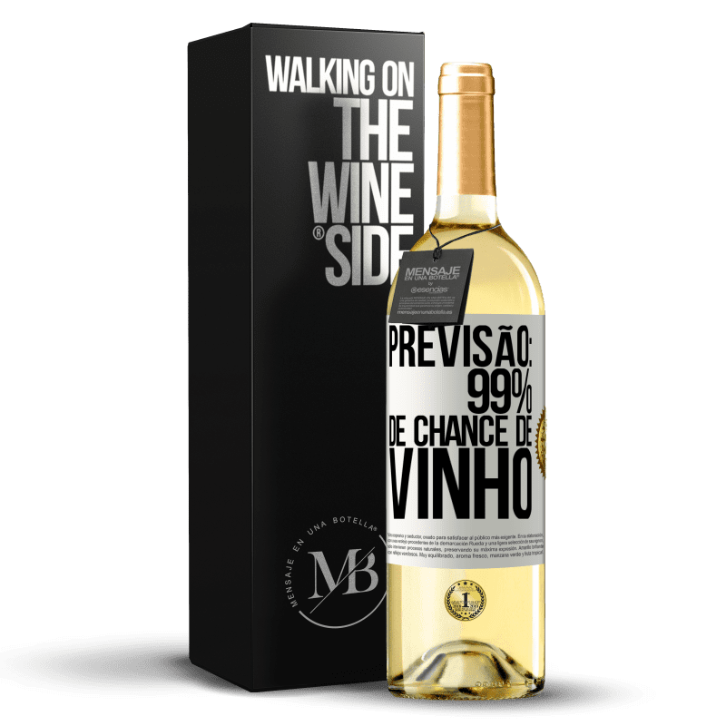 29,95 € Envio grátis | Vinho branco Edição WHITE Previsão: 99% de chance de vinho Etiqueta Branca. Etiqueta personalizável Vinho jovem Colheita 2024 Verdejo