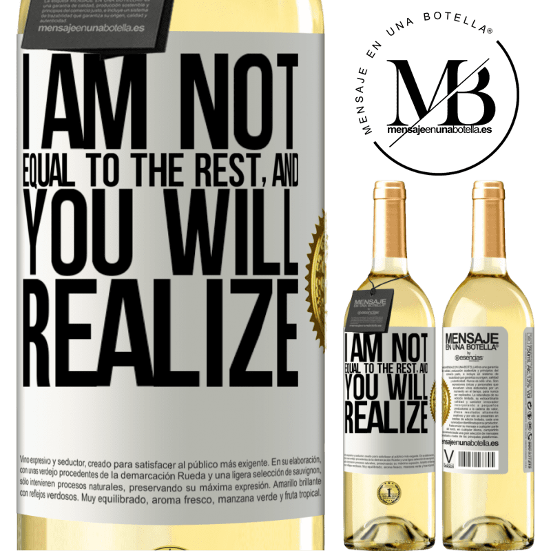 29,95 € Free Shipping | White Wine WHITE Edition I am not equal to the rest, and you will realize White Label. Customizable label Young wine Harvest 2022 Verdejo